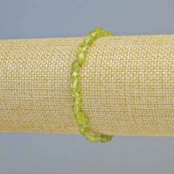 Chrysolite Bracelet, natural stone tumbled beads, diameter 5x6mm+- (stretch), length 18cm+