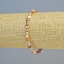 Rhodochrosite Bracelet, Natural Stone Faceted Cube, Diameter 4mm+/- (Stretch), Length 18cm+