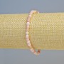 Pink Opal Bracelet, Natural Stone Faceted Cube, Diameter 5mm+/- (Stretch), Length 18cm+