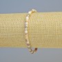 Pink Opal Bracelet, Natural Stone Faceted Cube, Diameter 4mm+/- (Stretch), Length 18cm+