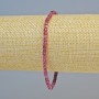 Ruby Bracelet, Natural Stone Faceted Cube, Diameter 3mm+/- (Stretch), Length 18cm+