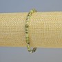 Prehnite Natural Stone Bracelet, faceted cube beads, diameter 4mm+/- (stretch), length 18cm+