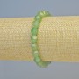 Nephrite Natural Stone Bracelet, faceted beads, diameter 7.5x8.5mm+/- (stretch), length 18cm+