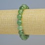 Jadeite Natural Stone Bracelet, smooth round beads, diameter 10.5mm+/- (stretch), length 18cm+