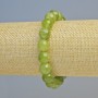 Jadeite Natural Stone Bracelet, smooth round beads, diameter 10mm+/- (stretch), length 18cm+