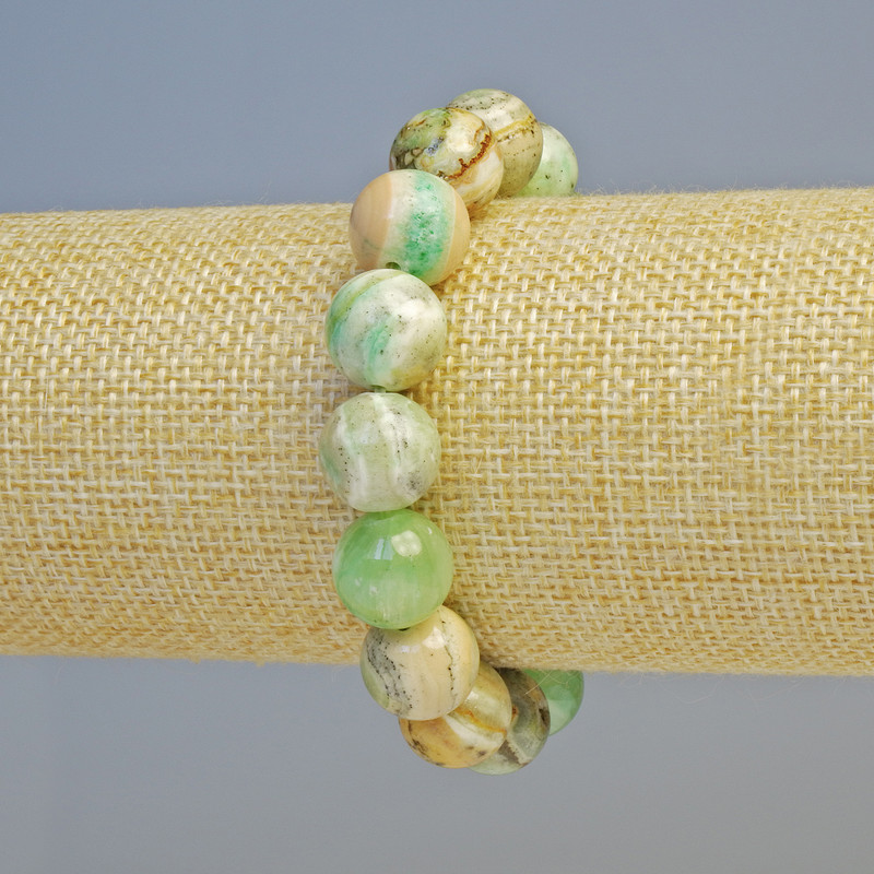 Chrysoprase Bracelet (acrylic imitation) smooth beads, diameter 12mm+/- (stretch), length 18cm+
