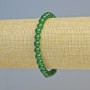 Chrysoprase Bracelet, natural stone smooth beads, diameter 6mm+/- (stretch), length 18cm+