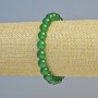 Chrysoprase Bracelet, natural stone smooth beads, diameter 8mm+/- (stretch), length 18cm+