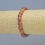 Bracelet Strawberry Quartz Natural Stone Tumbled Beads, Diameter 9x10mm+- (Stretch), Length 18cm+
