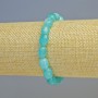 Aquamarine Bracelet, natural stone tumbled bead, diameter 8x10mm+- (stretch), length 18cm+