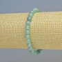 Aquamarine Bracelet, natural stone smooth round bead, diameter 6.5mm+- (stretch), length 18cm+