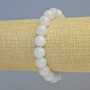 Aquamarine Bracelet, Natural Stone Smooth Round Bead, 10.5mm+- Diameter (Stretch), 18cm+ Length