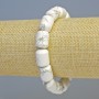 Cacholong Bracelet, Natural Stone Cylinder, 10x14mm+- Diameter (Stretch), 18cm+ Length