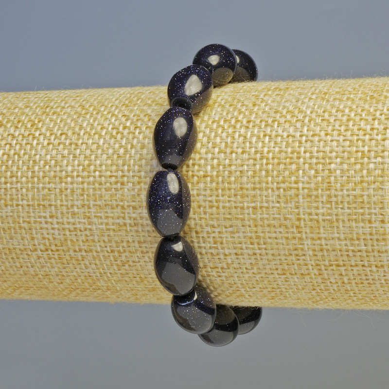 Aventurine Night of Cairo Bracelet (synthetic) oval, diameter 10x14mm+- (stretch), length 18cm+