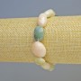 Morganite Bracelet, Natural Stone Tumbled, Diameter 10x15mm+/- (Stretch), Length 18cm+