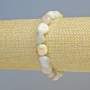 Morganite Bracelet, Natural Stone Tumbled, Diameter 10x11mm+/- (Stretch), Length 18cm+