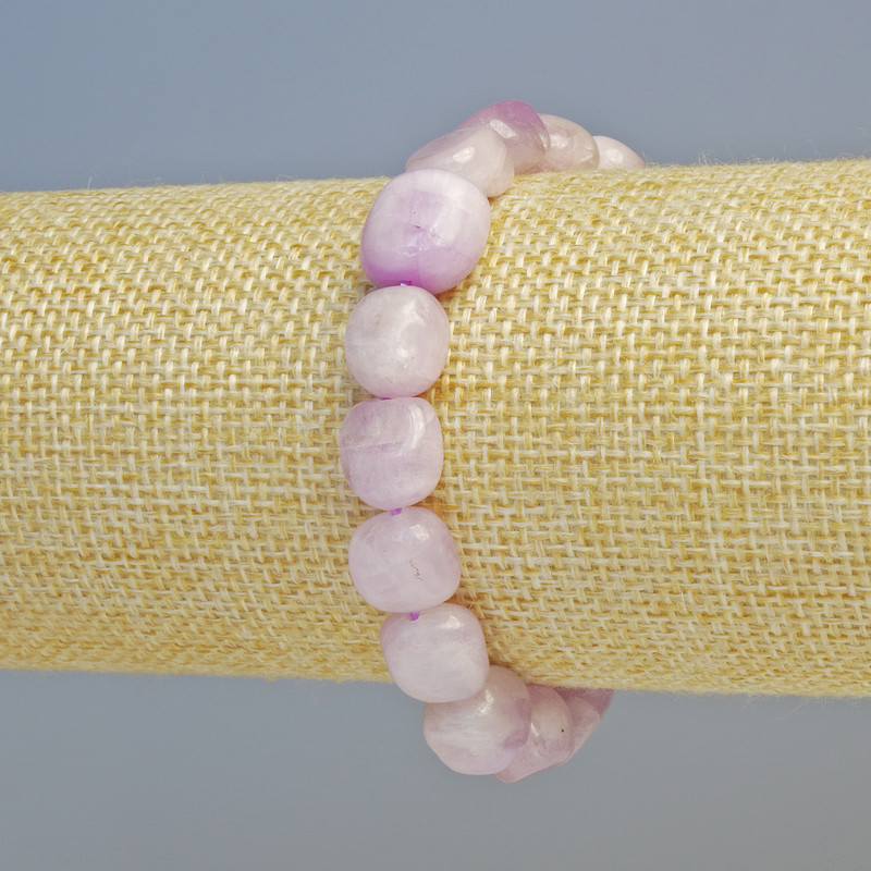 Kunzite Natural Stone Tumbled Bracelet, diameter 10x12mm+/- (stretch), length 18cm+