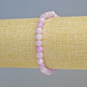 Kunzite Bracelet (individual) smooth bead, diameter 6mm±, stretchy, length 18cm+