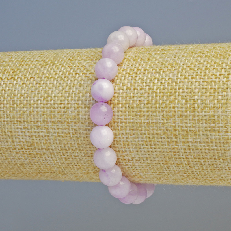Kunzite Bracelet (unit) smooth bead, diameter 8mm± (stretch), length 18cm+