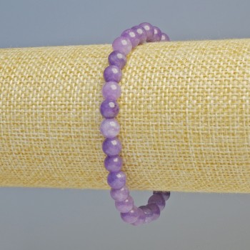 Bracelet Lepidolite (Pressed) Smooth Ball, Diameter 6.5mm+/- (Stretch), Length 18cm+
