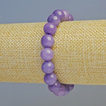 Bracelet Lepidolite (Pressed) Smooth Ball, Diameter 10.5mm+/- (Stretch), Length 18cm+