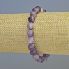 Bracelet Amethyst Natural Stone Matte Smooth Ball, Diameter 8.5mm+/- (Stretch), Length 18cm+