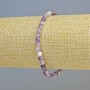 Bracelet Amethyst Chevron Natural Stone Smooth Ball, Diameter 4mm+/- (Stretch), Length 18cm+