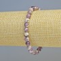 Bracelet Amethyst Natural Stone Smooth Ball, Diameter 6.5mm+/- (Stretch), Length 18cm+