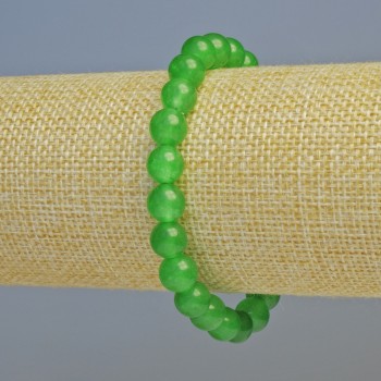 Bracelet Chrysoprase (Synthetic) Smooth Ball, Diameter 8mm+/- (Stretch), Length 18cm+