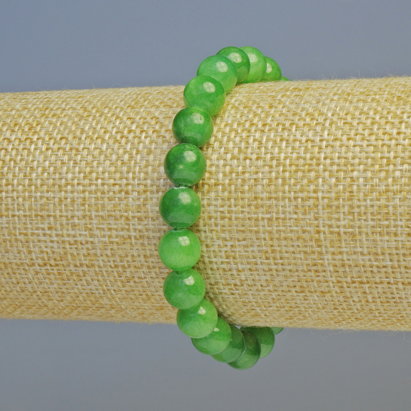 Bracelet Chrysoprase (Imitation Acrylic) Smooth Round Bead, Diameter 8.5mm+/- (Stretch), Length 18cm+