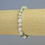 Bracelet Moss Agate Natural Stone Tumbled, Diameter 8x9mm+/- (Stretch), Length 18cm+