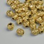 Bead-insert finding, diameter 6x6mm, hole diameter 2.5mm, pack of 33pcs +- 20g+-, gold-tone metal colour