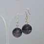 Amethyst Earrings, Natural Stone, Smooth Bead, Diameter 16mm+/-, Length 38mm+