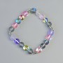 Assorted Opal Glass Bracelet, Smooth Bead, Diameter 8mm+/- (Stretch), Length 18cm+/- with Metal Inserts