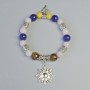 Assorted Bracelet, Smooth Bead, Diameter 8.5mm, 10mm+/- (Stretch), Length 18cm+/- with Metal Inserts
