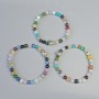Assorted Bracelet, Smooth Bead, Diameter 6mm+/- (Stretch), Length 18cm+/- with Metal Inserts