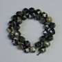 Golden Sheen Obsidian Beads, Natural Stone, Faceted Nugget, Diameter 10x12mm+/-, Length 37cm+/- on a Strand