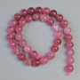 Tourmaline Rubellite Beads, Natural Stone, Smooth Round, Diameter 10.5mm+/-, Length 38cm+/- on a Strand