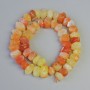Botswana Agate Orange Beads, Natural Stone Faceted Rondelle, Diameter 11x7.5mm+/-, Length 38cm+/- on a Thread