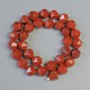 Red Jasper Beads, Natural Stone Faceted, Diameter 10x12mm+/-, Length 37cm+/- on a Thread