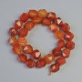 Carnelian Beads, Natural Stone Faceted, Diameter 10x12mm+/-, Length 36cm+/- on a Thread