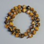 Tiger's Eye Beads, Natural Stone Faceted, Diameter 9x10mm+/-, Length 36cm+/- on a Thread