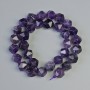 Amethyst Beads, Natural Stone Faceted, Diameter 10.5x12mm+/-, Length 38cm+/- on a Thread