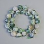 Moss Agate Beads, Natural Stone Faceted, Diameter 10x12mm+/-, Length 36cm+/- on a Thread