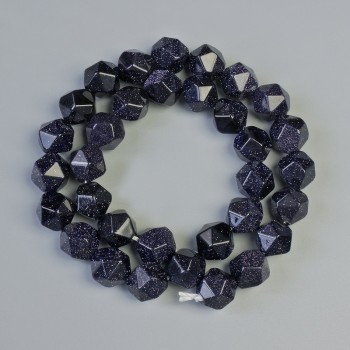 Aventurine Beads Night of Cairo (synthetic) Multifaceted, diameter 10×11mm+-, thread length 36cm+-