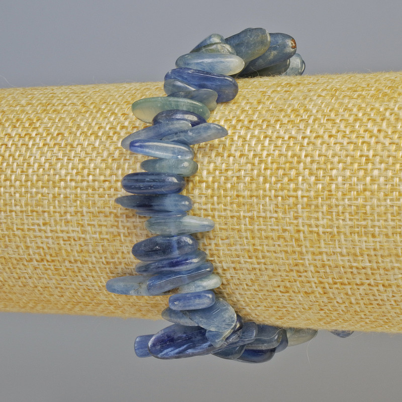 Kyanite Natural Stone "Needle" Chip Bracelet, diameter 18x3mm+/- (stretch), length 18cm+
