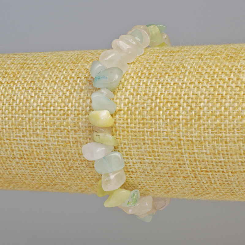 Morganite Natural Stone Chip Bracelet, diameter 8x4mm+/- (stretch), length 18cm+