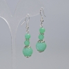 Amazonite Earrings, smooth round bead, diameter 12mm, 6mm+-, length 48mm+- with metal inserts