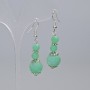 Amazonite Earrings, smooth round bead, diameter 12mm, 6mm+-, length 48mm+- with metal inserts