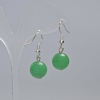 Jade Natural Stone Earrings, smooth round bead, diameter 12mm+-, length 34mm+